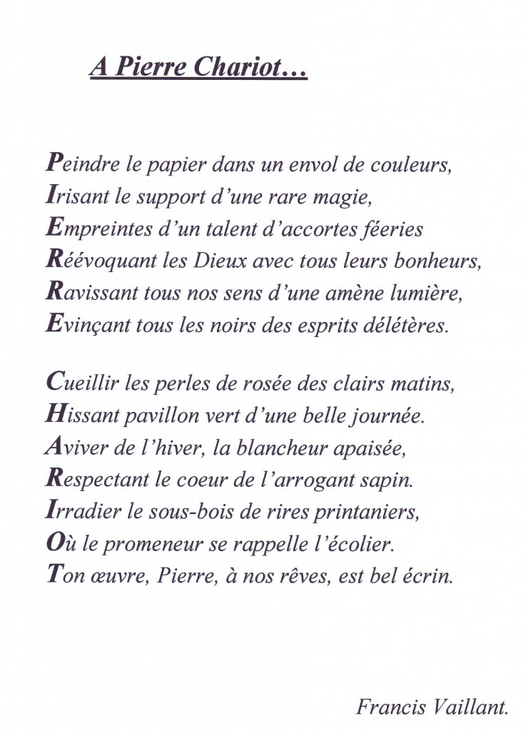 Poème de Francis Vaillant